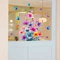 Adesivi per vetri con fiori e farfalle colorate per la decorazione della camera - Farfalla Floreale Colorata (JDT-A147)