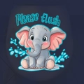 Autocollant de toilette éléphant lumineux avec message Please Flush pour la décoration - Bleu