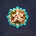 Luminous Christmas gingerbread and snowflake wall stickers with blue neon glow effect - Blue
