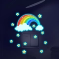 Adesivi murali luminosi con arcobaleno e stelle per cameretta dei bambini buio - Blu