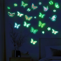 Stickers muraux papillons fluorescents verts pour décoration de chambre dans le noir - Papillon Lumineux Vert (YG_B015)