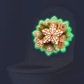 Luminous Christmas gingerbread man and snowflake wall stickers with green glow effect - Green