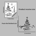 Detailed size guide for Merry Christmas tree wall sticker with 38x30cm layout dimensions - Christmas Tree Style (PH_QTX51)