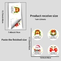 Detail view of Christmas window stickers set showing product sizes and assembly layout - Santa Claus And Golden Bells Wreath Set (JDT-A152)