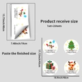 Detailed sheet size 40x19cm of Christmas window stickers with Santa and reindeer motifs - Snowman And Christmas Tree Gift Reindeer Set (JDT-A153)