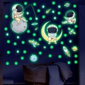 Adesivi murali fluorescenti con astronauti e pianeti per cameretta dei bambini - Stile Piccolo / Verde