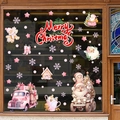 Pegatinas navideñas 3D rosas para ventanas con Papá Noel, camión y estrellas - Tema de Navidad Rosa (JDT-X93)