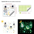 Glow in the dark astronaut and star wall stickers set for children's room decoration - 30cm / Green