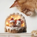 Cartoon Christmas mouse hole wall sticker with warm LED lights and cute mice figurines - PH_QTB110 Style (PH_QTB110)