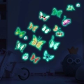 Stickers muraux papillons et fleurs fluorescents pour décoration de chambre colorée - Yg_b011 Lumière Verte
