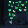 Stickers muraux papillons et fleurs fluorescents pour décoration de chambre - Style Lumineux Vert (YG_B014)