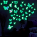 Stickers muraux papillons lumineux en vert fluorescent pour une décoration de chambre - Style Lumineux Vert (YG_B009)