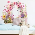 Wandsticker mit Blumenbogen und Schmetterlingen für Wohnzimmerdekoration - Blumenbogen-Stil (PH_QTB175)