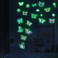 Stickers muraux papillons et fleurs fluorescents pour décoration de nuit chambre - Style Lumineux Vert (YG_B013)