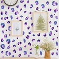 Vinilos decorativos de leopardo púrpura con diseño acuarela para decoración de pared - Estilo Leopardo Púrpura Acuarela (PH_QTB148)