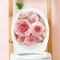Pegatinas para tapa de inodoro rosas rosas impermeable autoadhesivo baño decoración - Rosa Rosa (PH_QTB154)