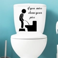 Zwarte vinyl toiletsticker met silhouet en grappige tekst voor badkamerwanddecoratie - Creatief Silhouet Ontwerp (PH_QTB191马桶贴)