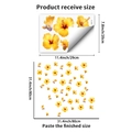 Detailed dimensions showing 29x20cm layout and 80x80cm final sunflower wall sticker size - Yellow Sunflower Floral Style (PH_QTB231)