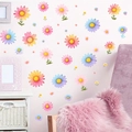 Bunte Gänseblümchen Wandsticker in Pastelltönen für Kinderzimmer und Wohndekoration - Bunte Gänseblümchen (PH_QTB227)