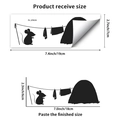 Detaillierte Größenübersicht für Layout und Maße der schwarzen Mäuseloch Wandsticker - Maus mit Wäscheleine Stil (PH_QTB228)