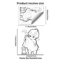 Cartoon baby and cat bathroom wall sticker size dimensions for PH_QT8230 DIY decor - Bathing Boy and Cat (PH_QTB230)
