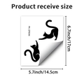 Tabella misure dettagliata per adesivi murali gatto nero con dimensioni 17cm per 14,5cm - Stile Sagoma di Gatto (PH_QTB266)