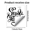 Detailed size chart for Smile you are beautiful adhesive wall sticker 22cm x 19cm dimensions - Black Inspirational Quote Style (PH_QTB273)