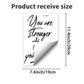 Macro detail of 'You are stronger than you think' vinyl wall sticker with dimensions info - Artistic Inspirational Quote Style(PH_QTB271)