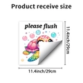 Detailansicht der Schildkröten Wandsticker mit Please Flush Text und 29cm Maßangabe - Cartoon Schildkröte Stil A (PH_QTB263)