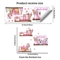 Détail montrant les dimensions et la disposition du sticker mural vase rose aquarelle - Ensemble de Salle de Bain Aquarelle Rose (PH_QTB249)