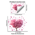 Pink heart tree wall sticker size guide showing 38x49cm sheet and 60x80cm layout - Pink Heart Tree (PH_QTB324)