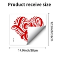 Detail showing adhesive red heart wall sticker with 38x32cm dimensions for Valentine's decor - Red Heart London Style (PH_QTB332)