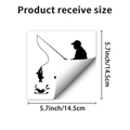 Detailansicht des Angler-Silhouette-Wandtattoos, Größe 14,5cm x 14,5cm - Angler Silhouette Stil (PH_QTB299)