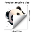 Detailed dimension guide for 3D broken wall panda sticker measuring 29x30cm - 3D Cartoon Panda Broken Wall Style (PH_QTB341 Wall Sticker)