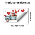 Détail du sticker mural gnomes aquarelle avec dimensions de réception pour la Saint-Valentin - Gnome Aquarelle Camion Bleu de la Saint-Valentin (PH_QTB306)