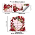Specifiche delle dimensioni per adesivi murali rose rosse 3D con dimensioni del layout - Finestra di Rose Romantica (PH_QTB337)