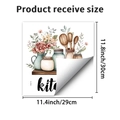 Tabella taglie dettagliata per adesivo da parete cucina con misure 30 cm per 29 cm - Stile Vasi Da Cucina E Fiori Ad Acquerello (PH_QTB310)