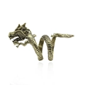 Vintage bronze dragon wrap ring with detailed scales and gothic open band for men and women - Bronze Coiled Dragon Style (7416)