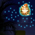 Luminous wall sticker featuring a cute cat with Christmas elements glowing in the dark - Yg_b073 Blu-ray
