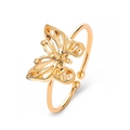 Anello aperto a farfalla dorata con ali traforate e fascia regolabile elegante - Stile Farfalla Traforata Semplice (WG-1075) / Oro