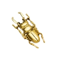 Vintage gold beetle insect ring featuring a creative geometric stag beetle design for women - Antique Gold Beetle Stag Style (3005)
