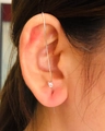 Minimalist silver vertical drop earrings with white zircon stone for women fashion - Small Leaf Style Silver (6518)
