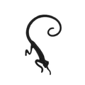 Gothic matte black monkey ear cuff with a long curled tail design for non-pierced ears - Matte Black Monkey Style (WG-0949# Right Ear)