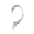 Gothic silver dragon wing ear cuff wrap with detailed metal carving for women - Antique Silver Wing Style (A-1501# Left Ear)