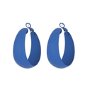 Minimalist thick C-shape geometric hoop earrings in a vibrant royal blue matte finish - Blue