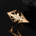 Edgy gold metal finger claw ring with pointed arrow design and hollow geometric finish - Pointed Hollow Style (7305) / Gold
