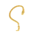 Gothic gold snake ear cuff earring with green gemstone eyes and detailed scale texture - Gold (Right Ear)
