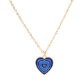 Minimalist gold chain necklace featuring a blue gradient enamel heart shaped pendant - KC Gold Blue Necklace