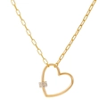 Cadena de cuerpo dorada de tendencia con colgante de corazón grande y detalles de strass - Cadena de cintura decorativa de corazón hueco dorado (01KC金0953)