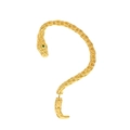 Exaggerated golden snake ear cuff featuring green gem eyes and detailed scale texture - Gold (Left Ear)